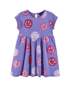 Энди и Эван Платье из джерси с принтом смайликов Andy & Evan, фиолетовый