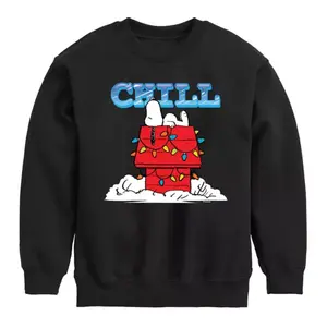 Флисовая толстовка с принтом «Peanuts Snoopy Chill Crew» для мальчиков 8-20 лет Licensed Character, черный
