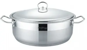 Кастрюля XXL, Ø36, нержавеющая сталь с крышкой, 12,2 л, подходит для индукционной плиты, Cheffinger CF-0036-SH Cheffinger Home