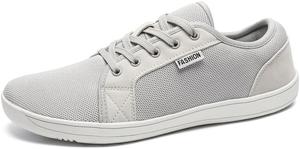 Мужские дышащие кроссовки для ходьбы из сетки, легкие повседневные кеды с плоской подошвой для широкой и узкой стопы, удобные кроссовки для ежедневного бега Qacksv, серый