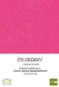 Простыня трикотажная приталенная 140х200 - 160х200 см пурпурный/розовый - 100% хлопок Müskaan