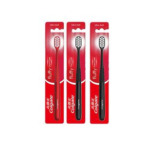 Мягкая зубная щетка для чистки с защитой десен Fleece Like Gum Protection Soft Fleece COLGATE, three-piece set b: toothbrush # красный+toothbrush # черный *2