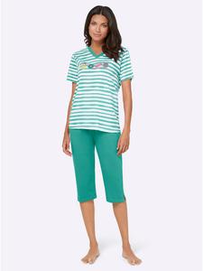 Comtessa Пижама-капри зеленого цвета в зеленую полоску