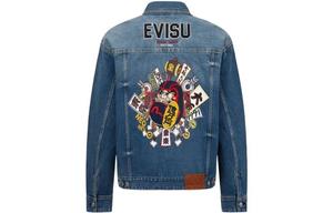 Джинсовая куртка мужская джинсовая синяя Evisu, синий