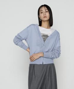 Кардиган с V-образным вырезом из камвольной шерсти Comme Ca, цвет 23: Sax Blue