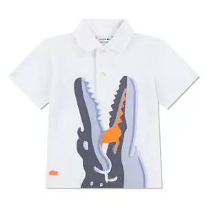 Детская рубашка-поло Lacoste 847551 с коротким рукавом Lacoste kids, белый