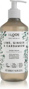 Натуральное мыло для рук с лаймом, имбирем и кардамоном I Love, 500 мл