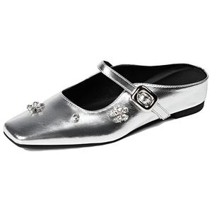 Женские сандалии с закрытым носком и резиновой подошвой, устойчивые к истиранию TATAYA, Ecru