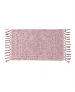 Хлопковый коврик для ванной Nellore с бахромой, 51 x 97 см French Connection, лиловый