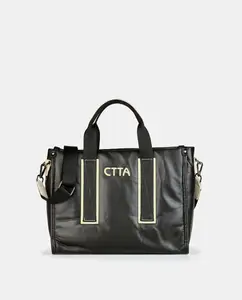 Сумка-тоут лимонного цвета Caminatta, черный