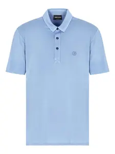 Рубашка поло с логотипом Giorgio Armani, синий