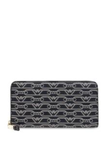 Emporio Armani кошелек на молнии с жаккардовым принтом, черный