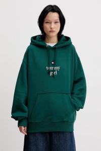 Хлопковая толстовка Tommy Jeans, зеленый