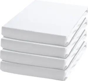 Простыня на резинке - 100 x 200 см - Белая - Хлопок - Комплект из 4 шт. HR Import GmbH