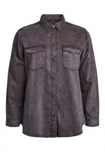 Блуза Zizzi Button-down blouse, Grey Denim