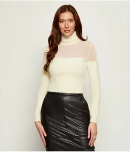 Водолазка cropped fit Elisabetta Franchi, экрю