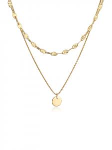 Elli Колье из серебра 925 пробы в виде диска, цепочка Valentino из золота
