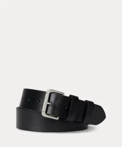 Кожаный ремень с роликовой пряжкой Polo Ralph Lauren, цвет 001 Black