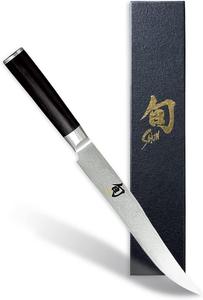 Kai Shun Classic японский нож для нарезки, длина лезвия 20 см, дамаск 32 слоя, сердцевина VG MAX, твердость 61 (±1) HRC, рукоять из паккавуда, сделано в Японии, кованый