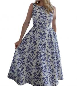 Платье Naples в бело-голубой гамме OLIVACEOUS