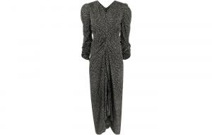 ISABEL MARANT Женское черное платье с коротким рукавом