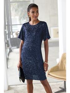 LASCANA Платье с пайетками темно-синего цвета