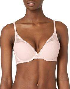 Женский бюстгальтер Calvin Klein Perfectly Fit Geo Lace с легкой подкладкой и глубоким вырезом, Nymph'S Thigh