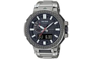 PRO TREK Кварцевый механизм Часы с титановым ремешком Мужские часы Черный циферблат CASIO