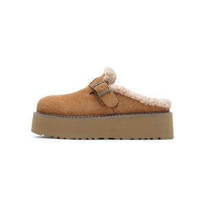 HARSON Женские бесшумные закрытые тапочки с подкладкой из верблюжьей шерсти, цвет Camel Fleece-Lined