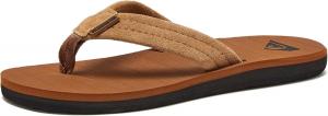 Детские шлепанцы Quiksilver Carver Suede с фиксирующим ремешком, Tan