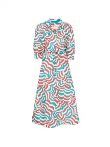 Платье миди с принтом Marni, бежевый