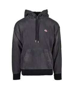 Серая хлопковая толстовка Diesel, черный