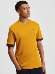 Хлопковая футболка Regular Fit с коротким рукавом и вышитым логотипом Ben Sherman, Mustard