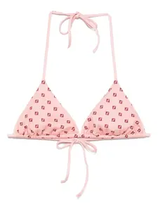 Топ бикини с треугольными чашками и логотипом FENDI, розовый