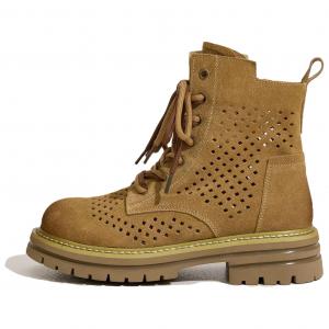 JIETEGONGYANG Женские короткие мартинсы коричневые коричневые со скрытой платформой, цвет Brown (Hidden Wedge)