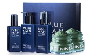 Набор для ухода за кожей с контролем жирности и увлажнением 3 предмета + 2 глиняные маски/3 коробки с масками для лица BLUE MAN