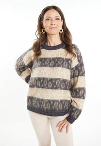 Джемпер usha Jumper, Anthrazit Beige Mehrfarbig/Beige
