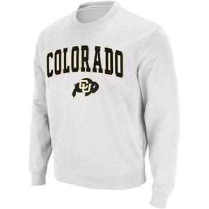 Мужской свитшот с логотипом и аркой colorado buffaloes белого цвета Colosseum