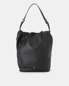 Кожаная сумка-шоппер со сборкой сверху Latouche, черный