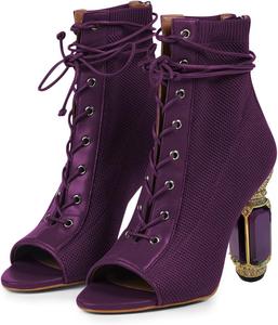 Женские босоножки FSJ с открытым носком и высокой шпилькой, сетчатые, с кружевной шнуровкой, сзади молния, удобные, для свадебной вечеринки, туфли на каблуке, размеры US 4-15, Purple