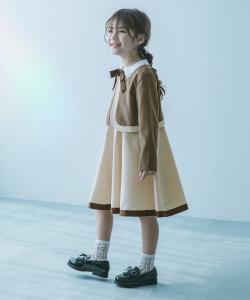 Платье с воротником, комплект из двух предметов, 25SS Devirock, цвет Brown