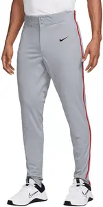 Мужские бейсбольные брюки Nike Vapor Select 2 с окантовкой, цвет Wolf Grey/University Red