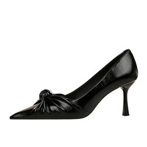 Туфли на тонком каблуке высотой 8 см для женщин QITUMAUL, Black[Heel Height 8Cm]