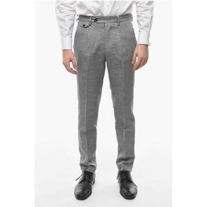 Брюки RAVAL с одинарной складкой и нагрудным карманом, узор «гусиная лапка» Cruna, White