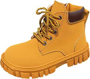 Детские ботильоны для девочек на шнуровке, с молнией сбоку, кожаные, в стиле милитари и гот, короткие прогулочные ботинки Generic, #014