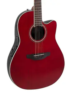 Ovation CS24 Celebrity Series Традиционная акустико-электрическая гитара средней глубины, рубиново-красная