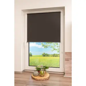 Рулонная штора с боковым открыванием Thermo Klemmfix-Rollo, затемняющая, энергосберегающая, без сверления, 1 штука K-Home, черный