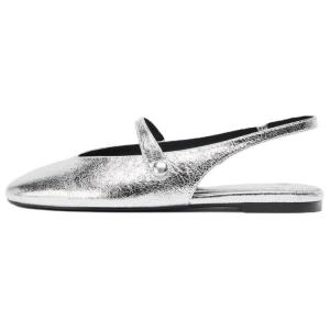 Повседневные туфли женские 0,5 см, серебристые ZARA, Silver