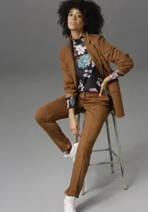 Длинный пиджак Aniston CASUAL с воротником с лацканами, коричневый