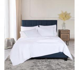 Комплект постельного белья из египетского хлопка с вышивкой, плотность 1000 нитей на дюйм, размер California King Superior, White-blue